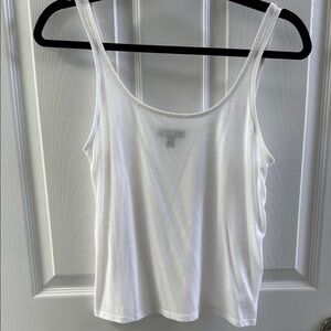 Express White Relaxed Crop Tank Top